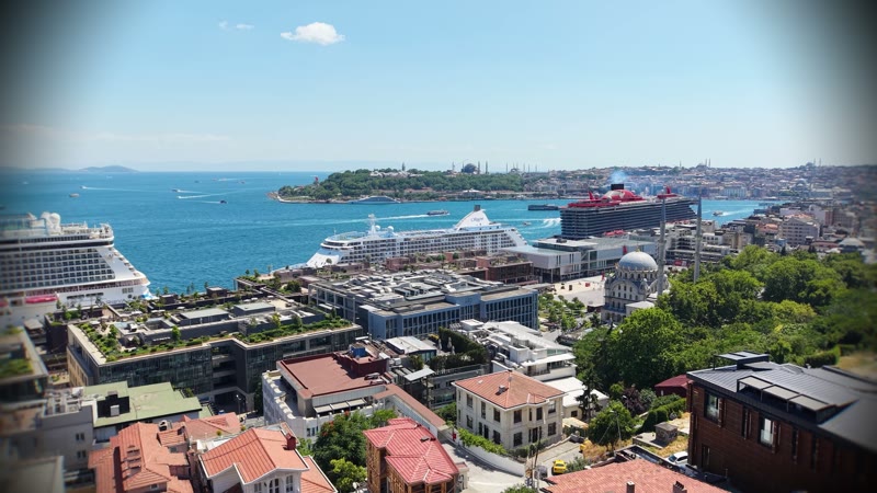 Çekimden şehir ve manzara görünümü